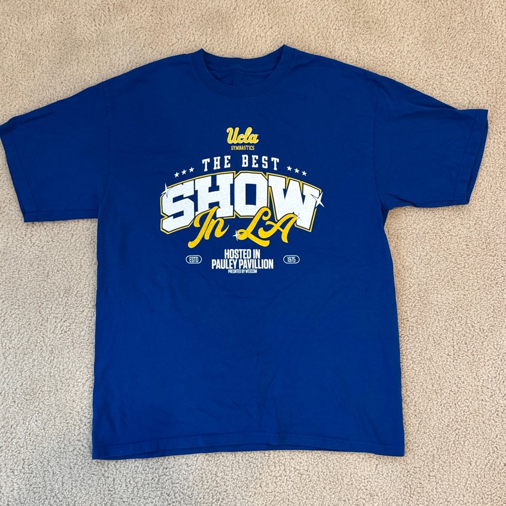 UCLA Gymnastics 'The Best Show in LA' Collectible Blue Graphic Tee - Large